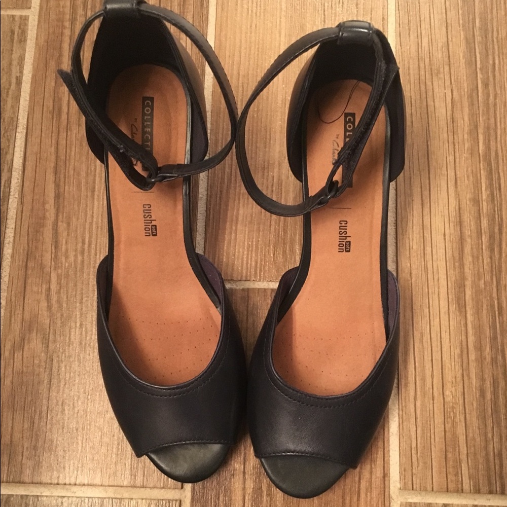 Collection by Clark’s Navy Wedge Heels